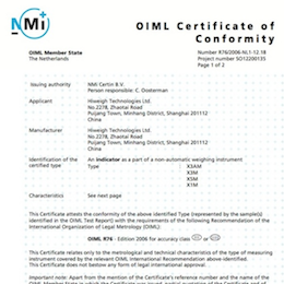 OIML Certificate 1
