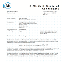 OIML Certificate 2